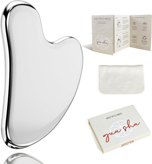 Gua Sha Facial Tool, Stainless Steel Gua Sha Board for SPA Acupuncture, Metal Gua Sha for Body Face Neck and Eye, Skin Care Gift for Woman